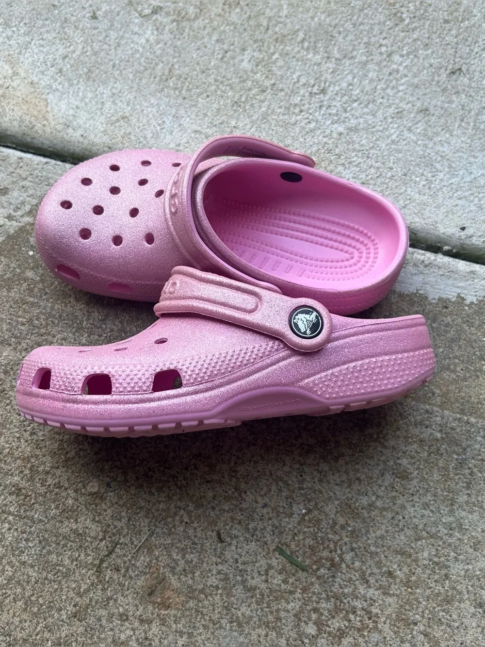Like New Girls Pink Crocs